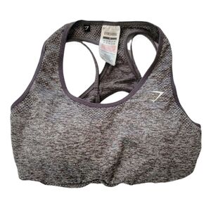 Gymshark Racerback Double Layers Sports Bra With Cups Small Grey